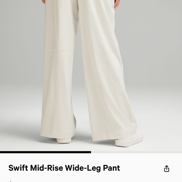 NWT Lululemon Swift Wide-Leg Mid-Rise Pant
Size 8
Color: Bone - Picture 3 of 13